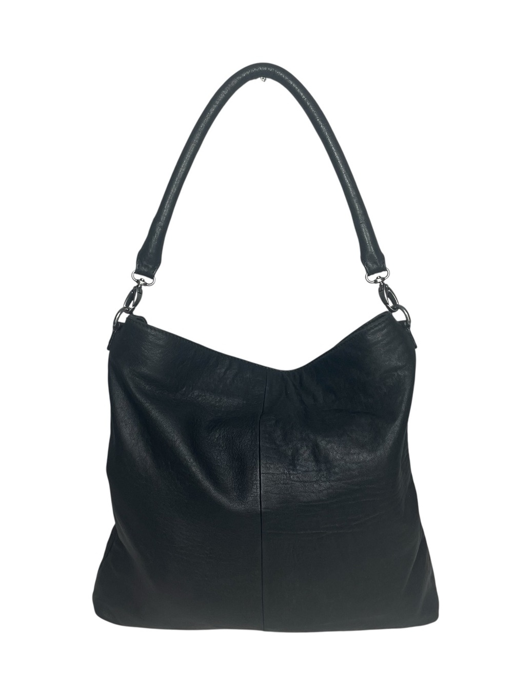 J Jill Slouchy Hobo Leather Shoulder Bag Tote Handbag Purse Black